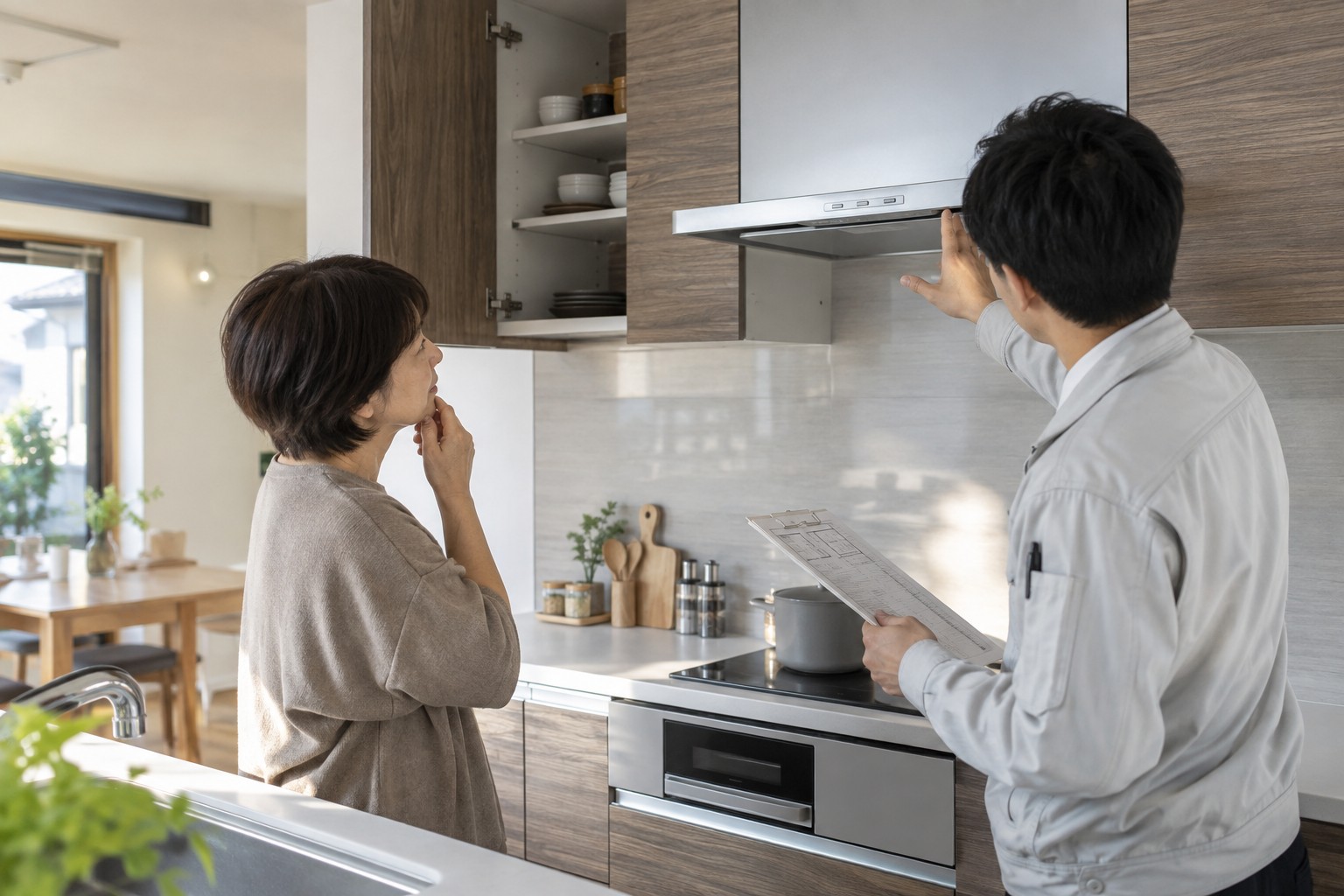 残す設備と家財の一覧を確認するイメージ
