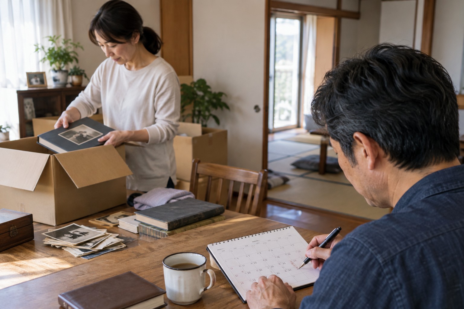 家財整理と売却の予定を相談するイメージ